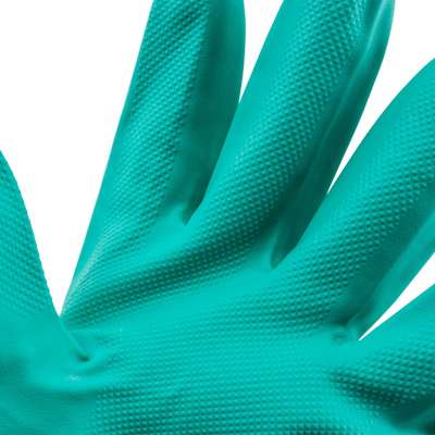 (image for) Nitrile Gloves Flocked Lined Green - Click Image to Close