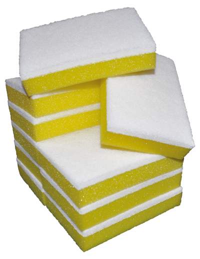 (image for) Sponge Scourer White Yellow-Non Scratching - Click Image to Close