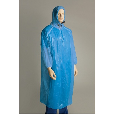 (image for) Ponchos-Disposable Rain Coat-Disposable Ponchos-Blue-White - Click Image to Close